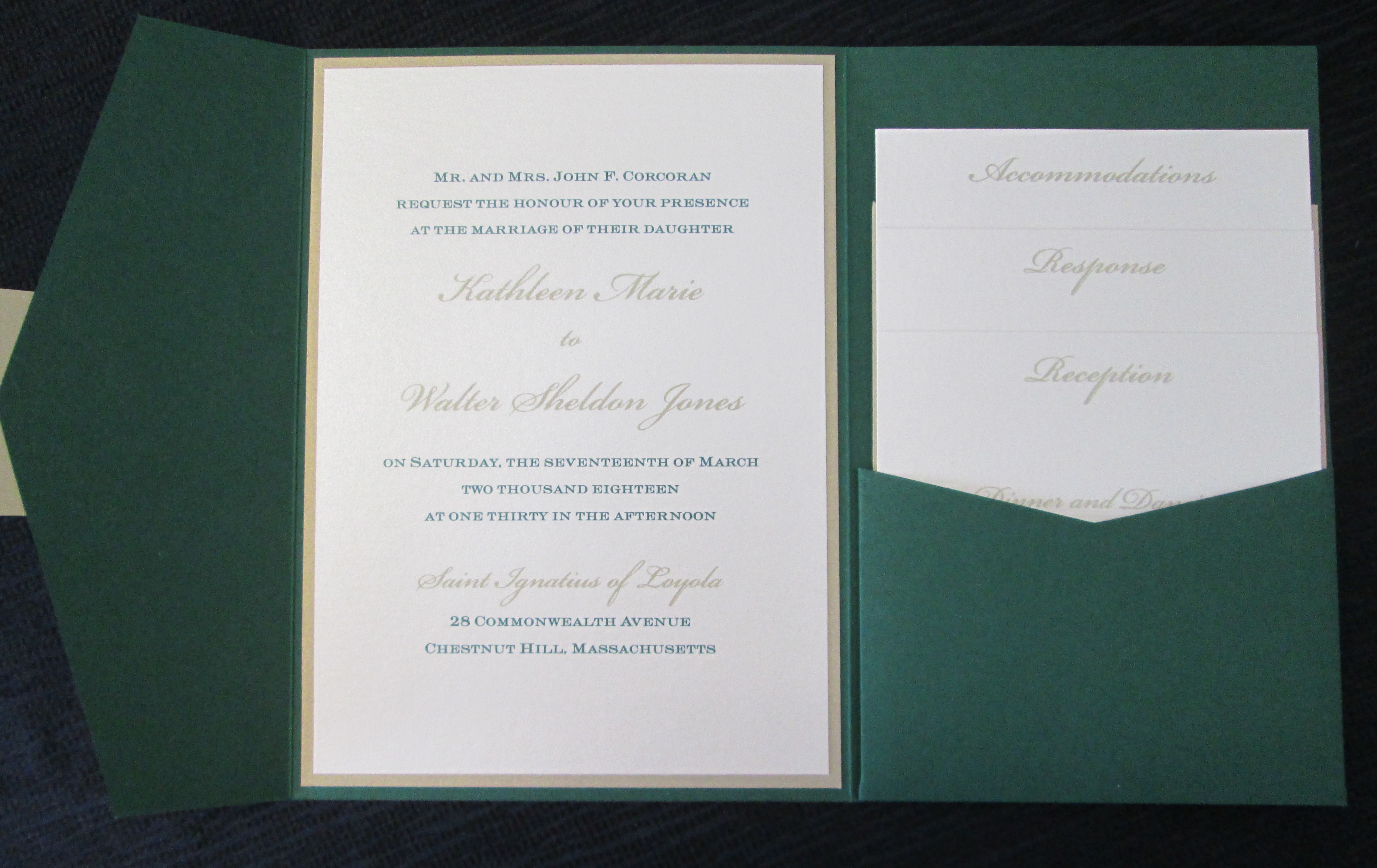 Pocket Wedding Invitations Emerald Invitations